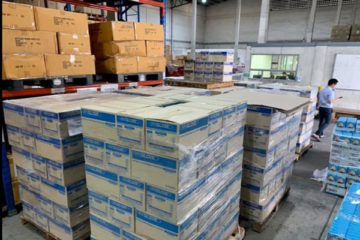 the parcel in the warehouse